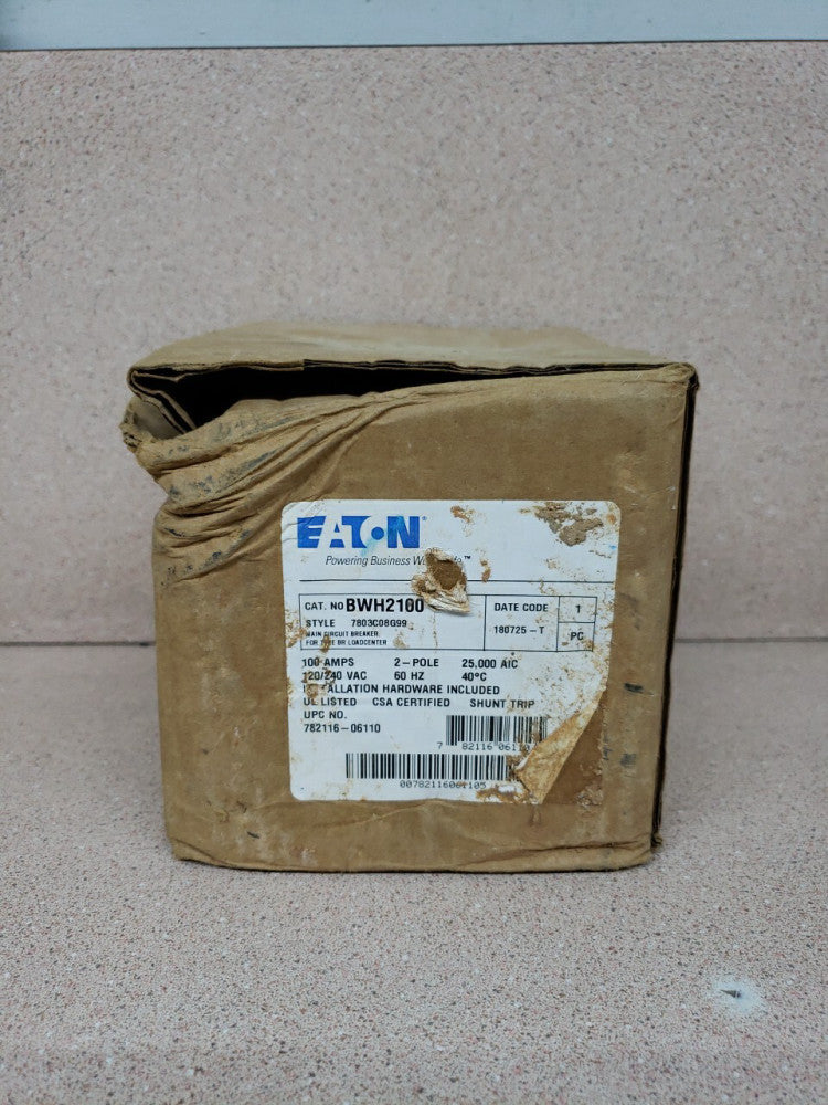1) New Old Stock! Eaton BWH2100 Main Circuit Breaker
