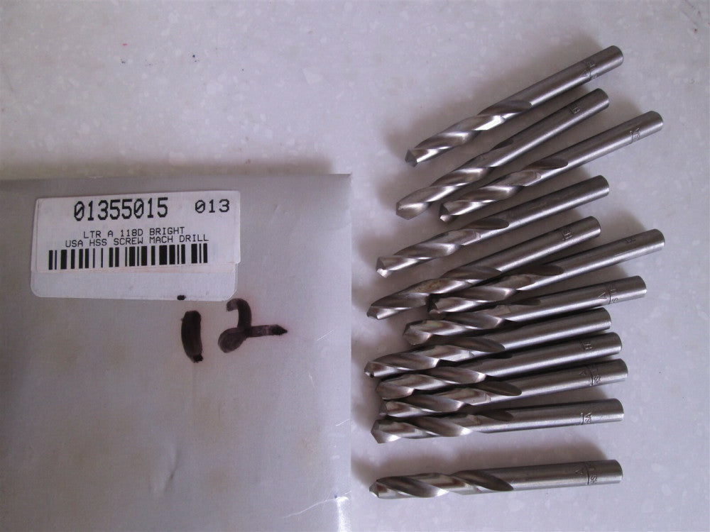 (1355015) 1-5/16" x 2-7/16" HSS Bright Screw Machine Length Drill Bits - Qty 12