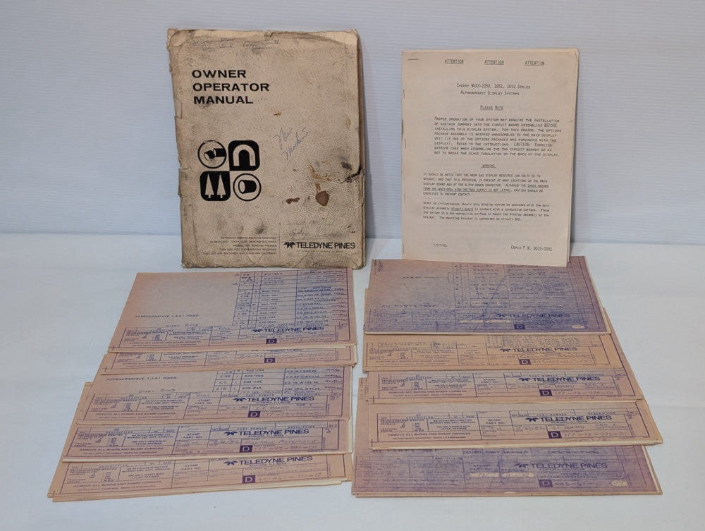 Teledyne Pines Cherry W4XX-1050, 1051 & 1052 Alphanumeric Display System Manual