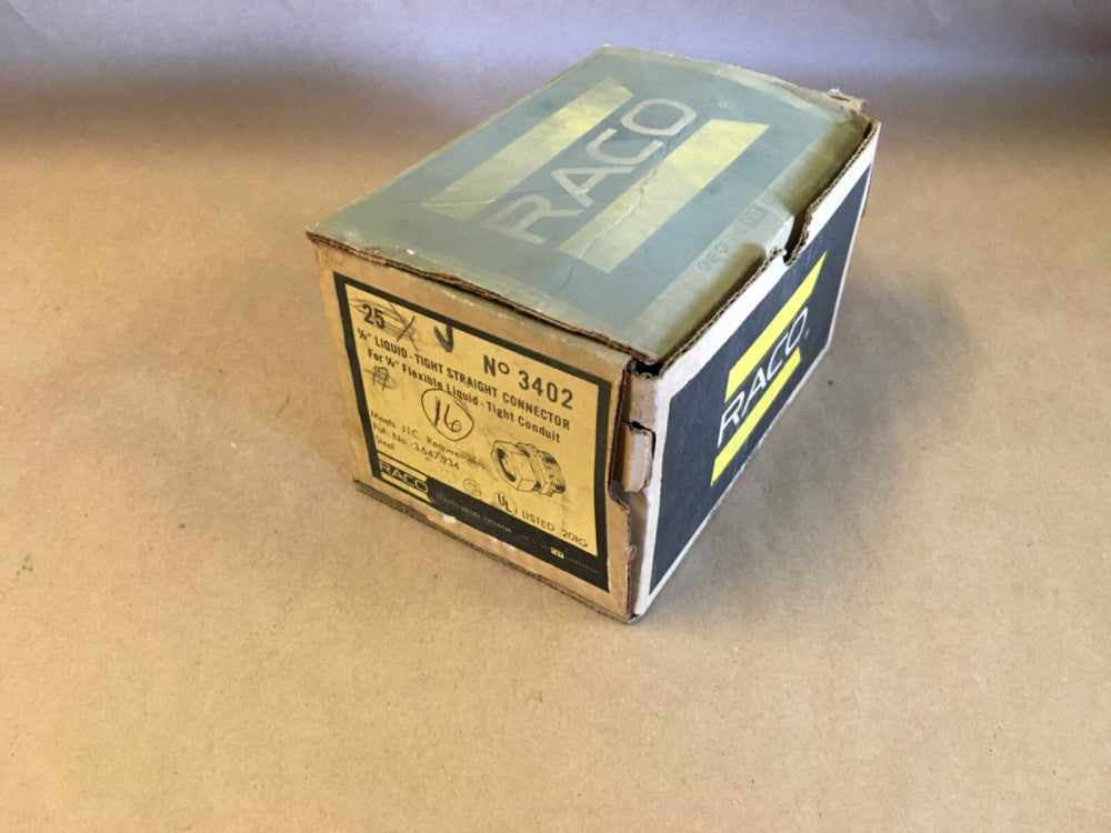 Hubbell Raco 3402 Straight Connector Liquid Tight 1/2" *BOX OF 16* (KB)