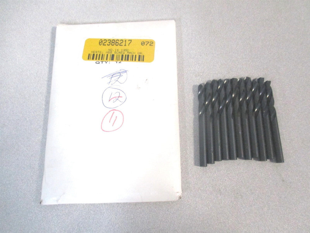 (2386217) #14 135° 1-1/8" x 2-3/16" Spiral HSS Screw Machine Drill Bit - Qty 11