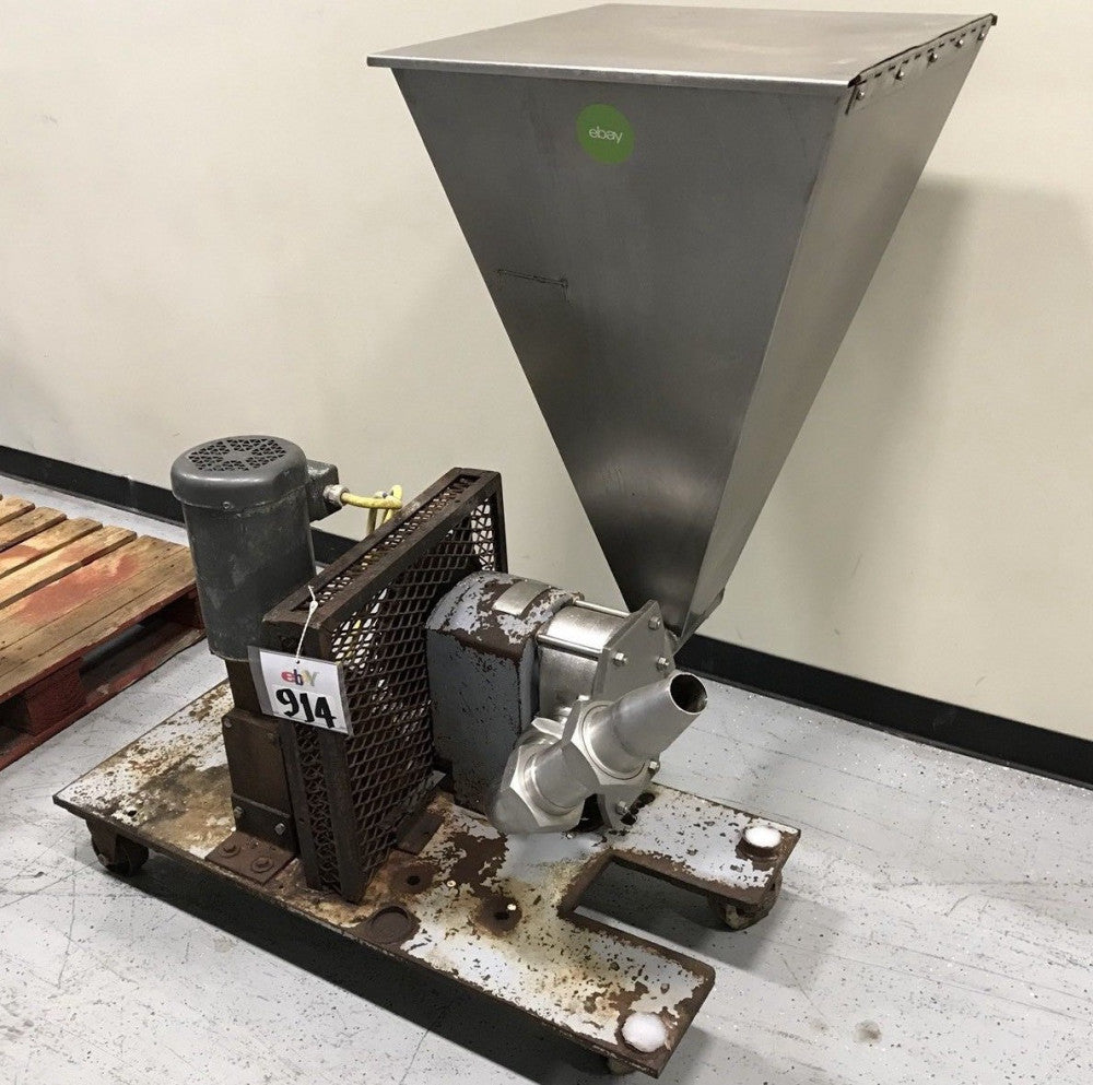 CREPACO U6UR SIZE 6 POSITIVE DISPLACEMENT ROTARY PUMP 1-1/2HP w/ S/S FEED HOPPER