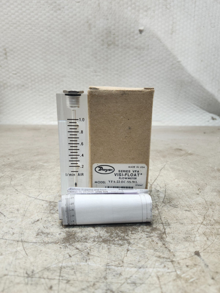 NEW IN BOX DWYER AIR FLOWMETER METER VFA-22-EC-SS-WL