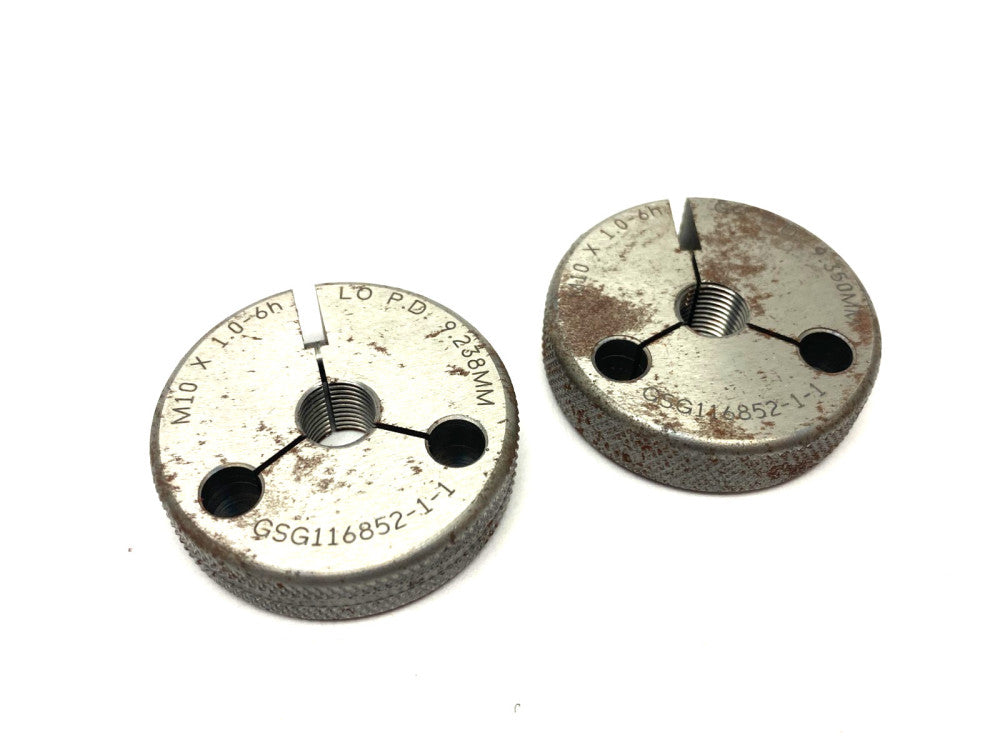 GSG116852-1-1 Threaded Ring Gage LO GO Set M10 x 1.0-6H GO PD 9.350, LO PD 9.238