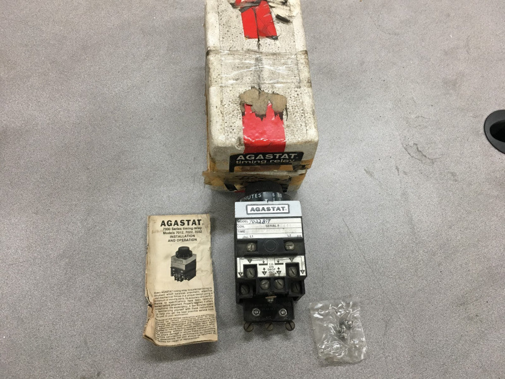 NEW NO BOX AGASTAT 6-60 MINUTE 220/240V. TIMER 7022BIT