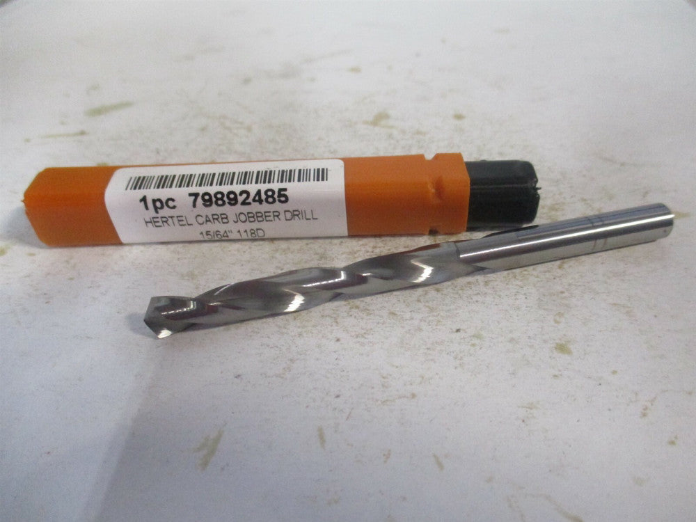 (79892485) 15/64" x 3-1/4" OAL 118° Solid Carbide RH Spiral Jobber Drill