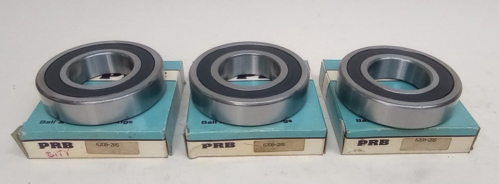 PRB 6208-2RS Ball Bearing Deep Groove 40X80X18mm Double Sealed (Pack of 3)