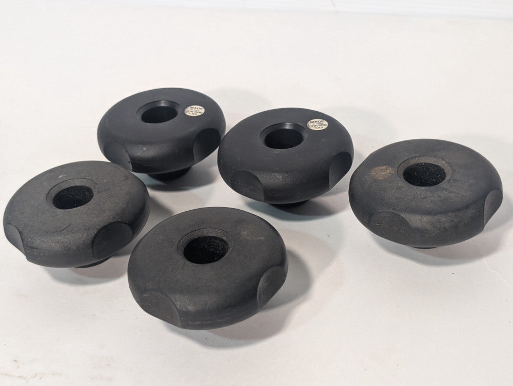 Lot of 5 Reid Tool Threaded Clamping Knob, Black Plastic, Made in Italy