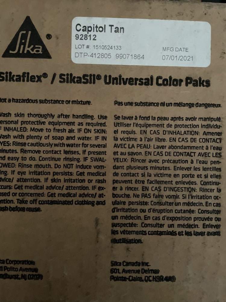 (16) SIKA / SIKASIL UNIVERSAL COLOR PAKS CAPITOL TAN 92812