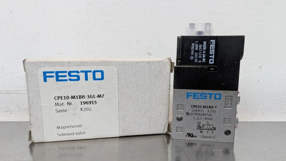 Festo CPE10-M1BH-3GL-M7 Solenoid Valve 196915 Ser K202 2.5-8 bar 24VDC