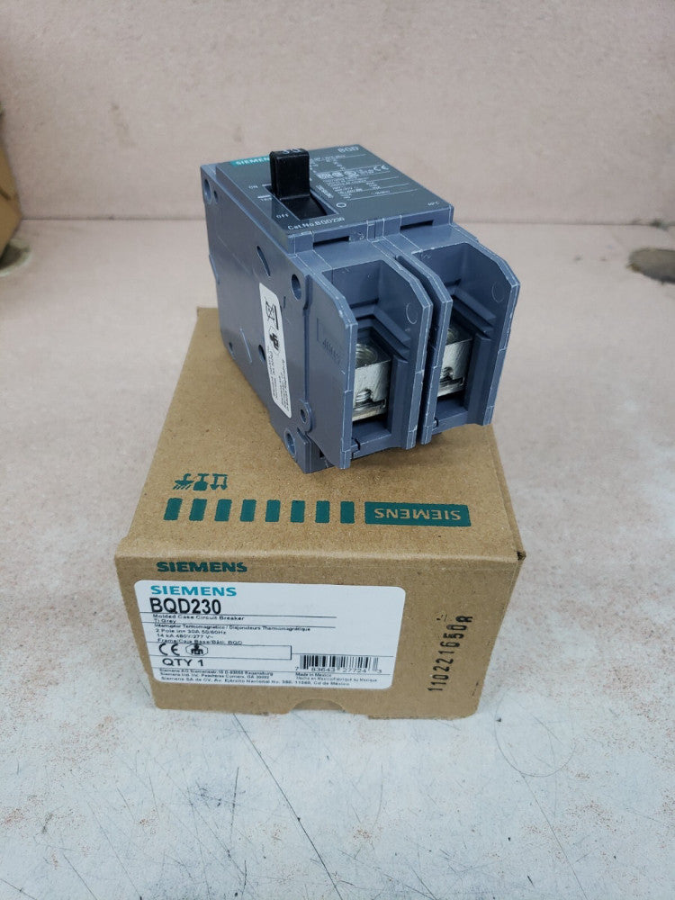 1 NEW Siemens BQD230 2 Pole, 30 Amp, 480V, Bolt On Circuit Breaker