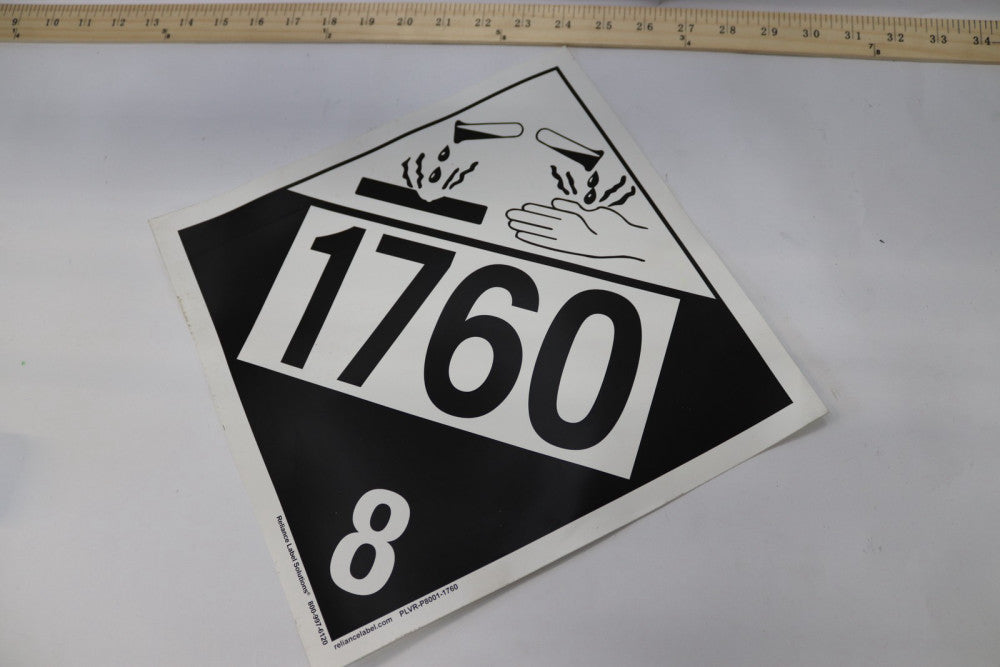 Reliance Label Solutions Corrosive Placard Class 8 10.75' x 10.75'