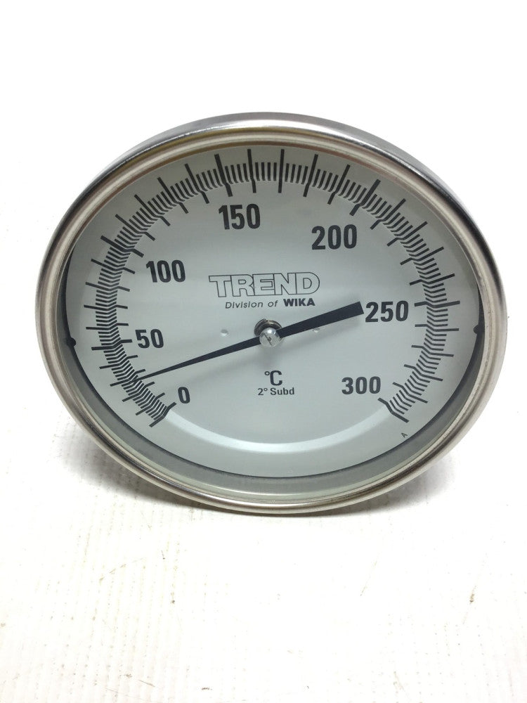 Trend TI.52 Bi-Metallic Dial Thermometer 1/2"NPT Glass Lens Range 0/300 C