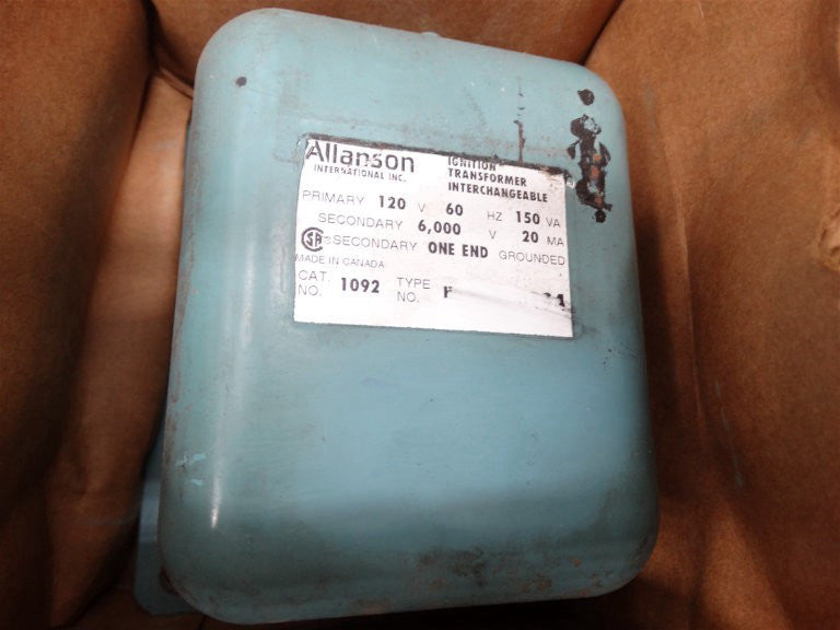 ALLANSON 1092 TYPE H MALE IGNITON TRANSFORMER 23MA 120VAC 50/60HZ 150VA (64337