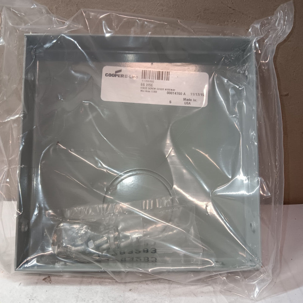 NEW COOPER B-LINE 66HSE 6" X 6" WIREWAY END GRAY 66 HSE