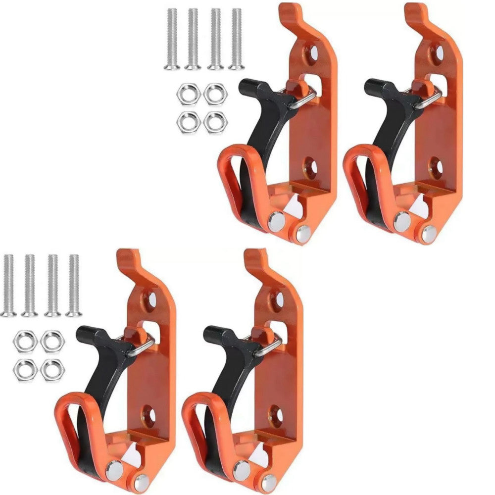 Easy Installation 4 Pcs Shovel Mount for Roof Rack Metal Rubber Clamp Orange q