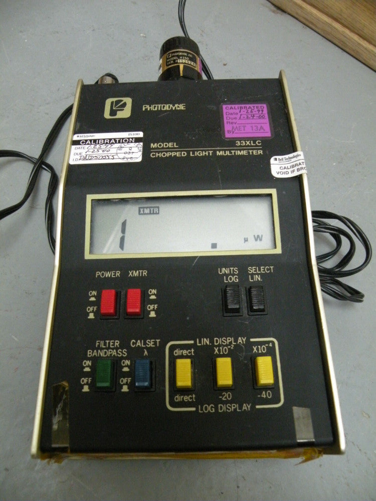 Photodyne 33XLC Chopped Light Meter w/ 150 Sensor & Adapter Caps READ CONDITION
