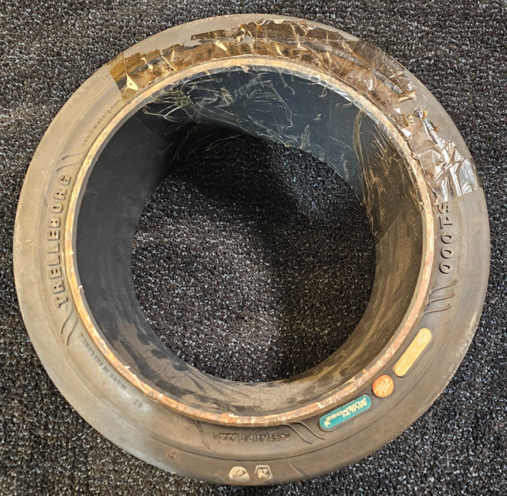 (QTY 1) Trelleborg PS1000 Smooth Press On Solid Forklift Tire 16x25x7x11.25