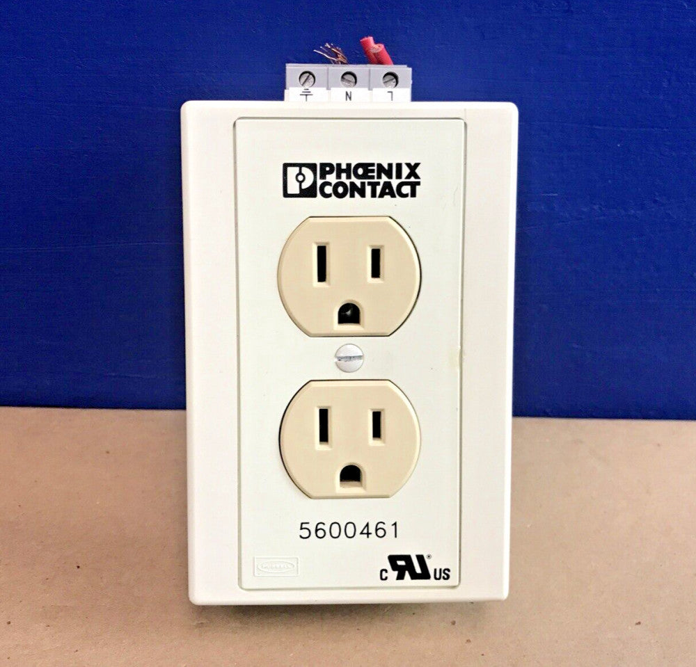 Phoenix Contact 5600461 Rail-Mounted Dual Power Outlet w/ 120VAC 15A Receptacles