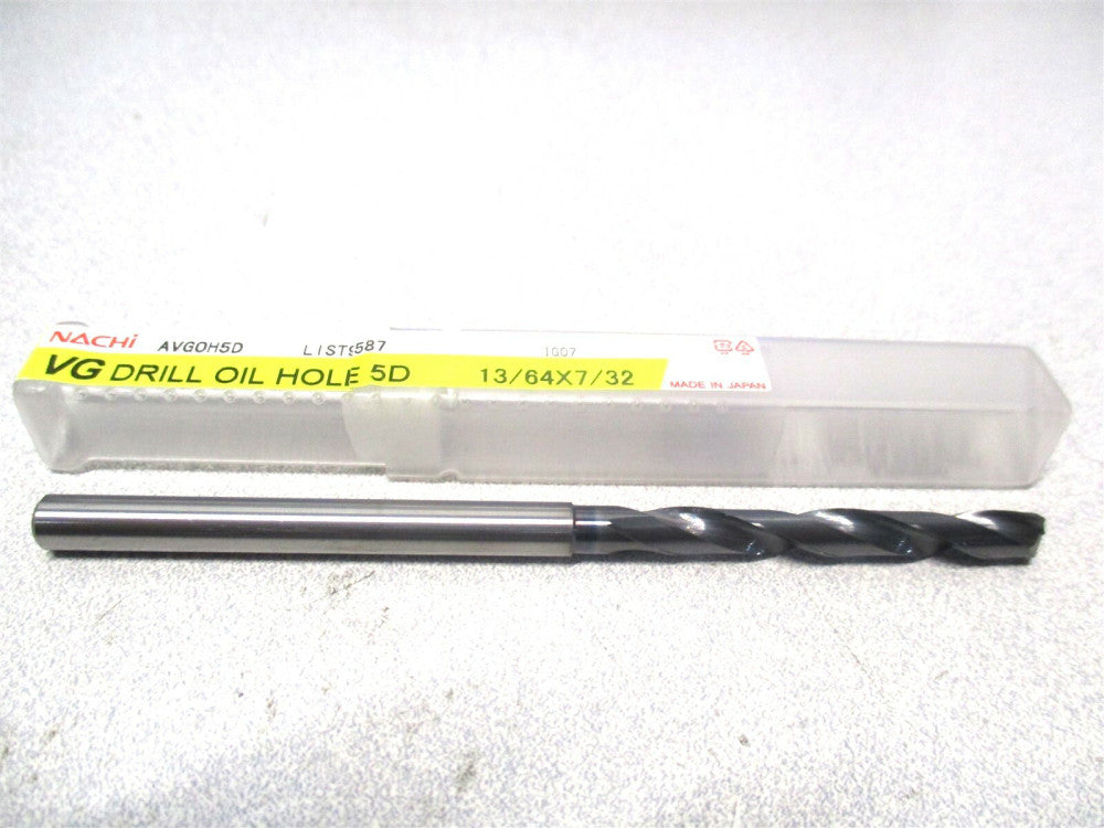 Nachi (1388704) 13/64 x 100mm OAL 2-Flute Coolant Thru Carbide Oil Hole Drill