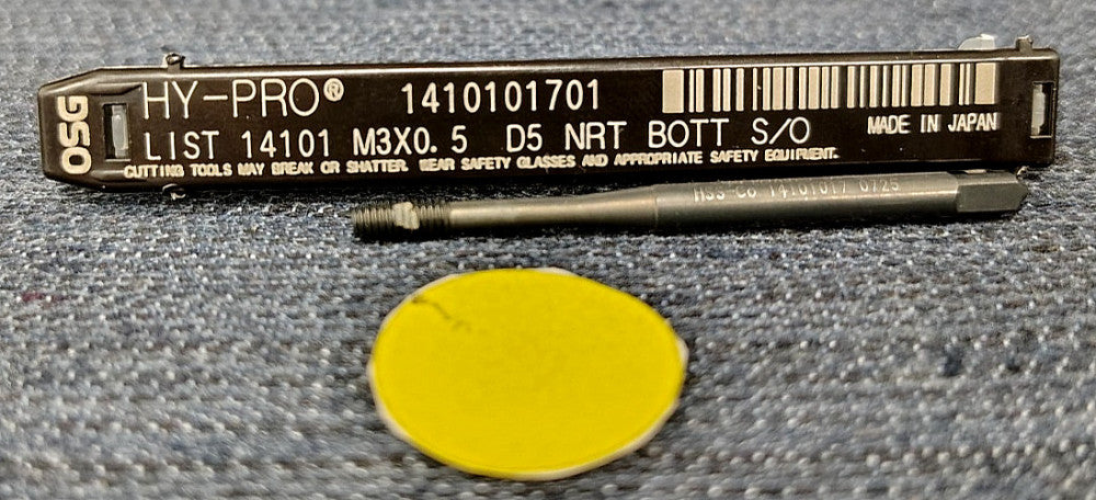 OSG M3X0.5 D5 NRT FORMING TAP 49MM OAL HSSCO BLACK OXIDE FINISH 1410101701