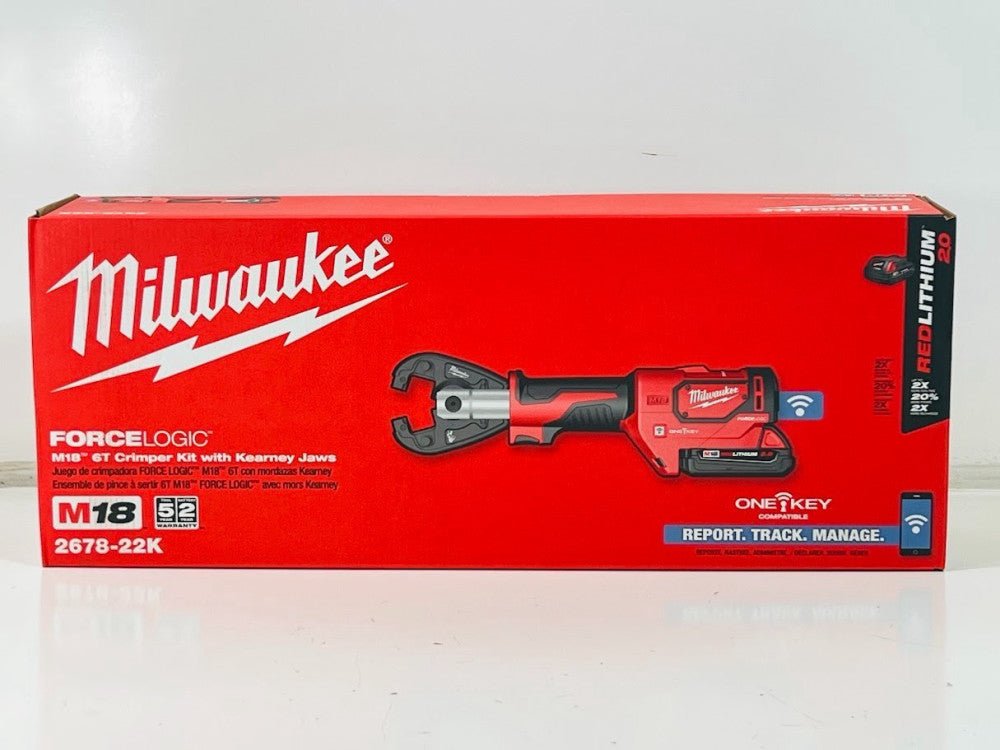 Milwaukee 2678-22K 6T M18 FORCE LOGIC Utility Crimper Kit with Kearney Grooves