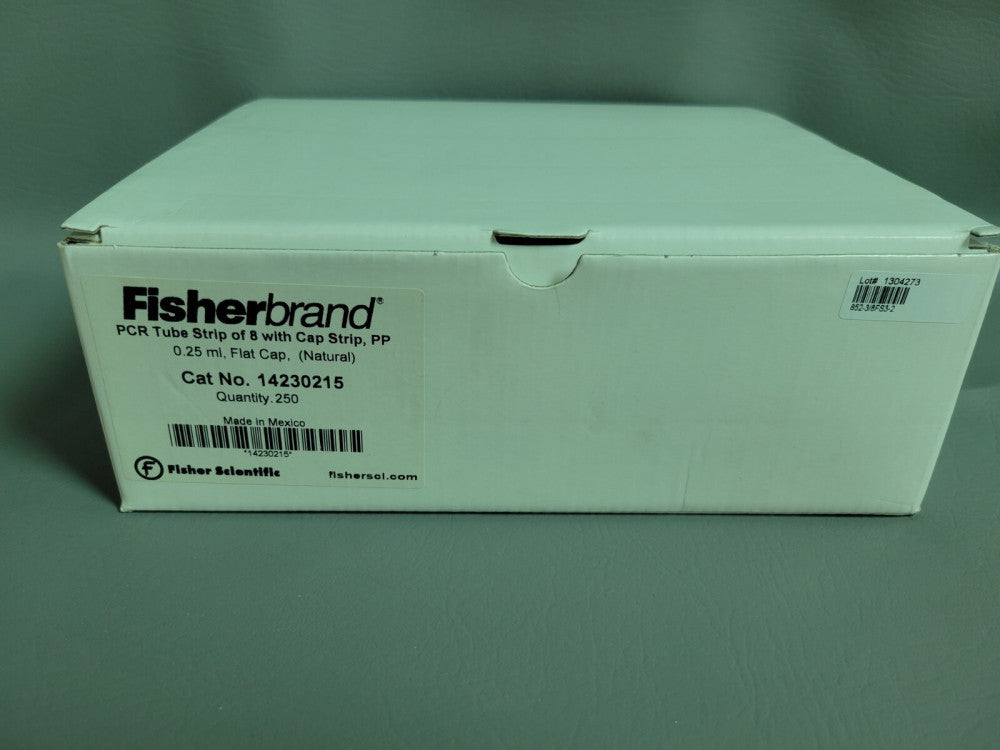 NEW FISHER PCR TUBE STRIP OF 8 W/ CAP 0.25 ML FLAT CAP 14230215 QTY 250