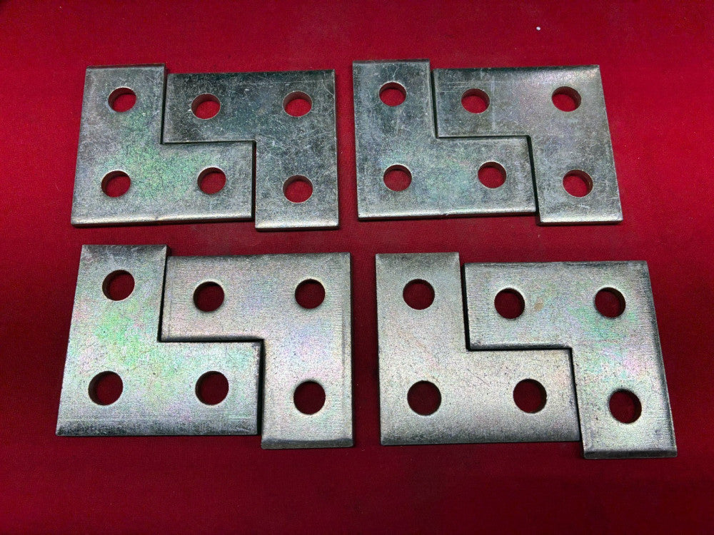 UNBRANDED L-SHAPED METAL BRACKET OVERALL DIM: 3-9/16" X 3-1/2" X 1/4" (LOT OF 8)