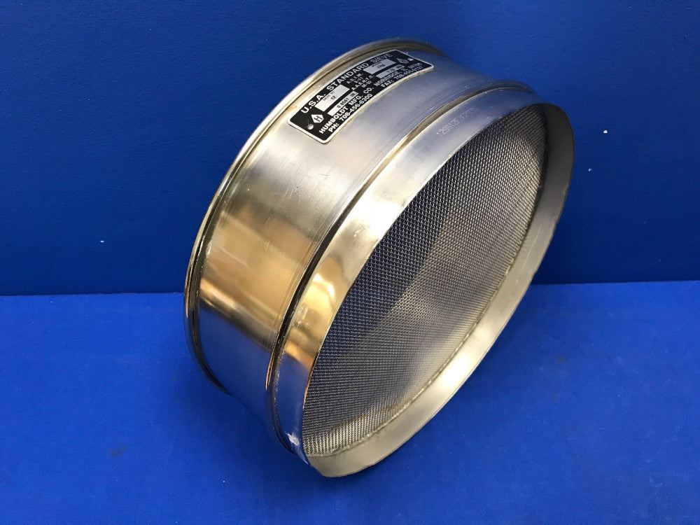 HUMBOLDT No. 12 USA Standard Testing Sieve, STAINLESS STEEL 12"Dia x 3-1/4"Deep