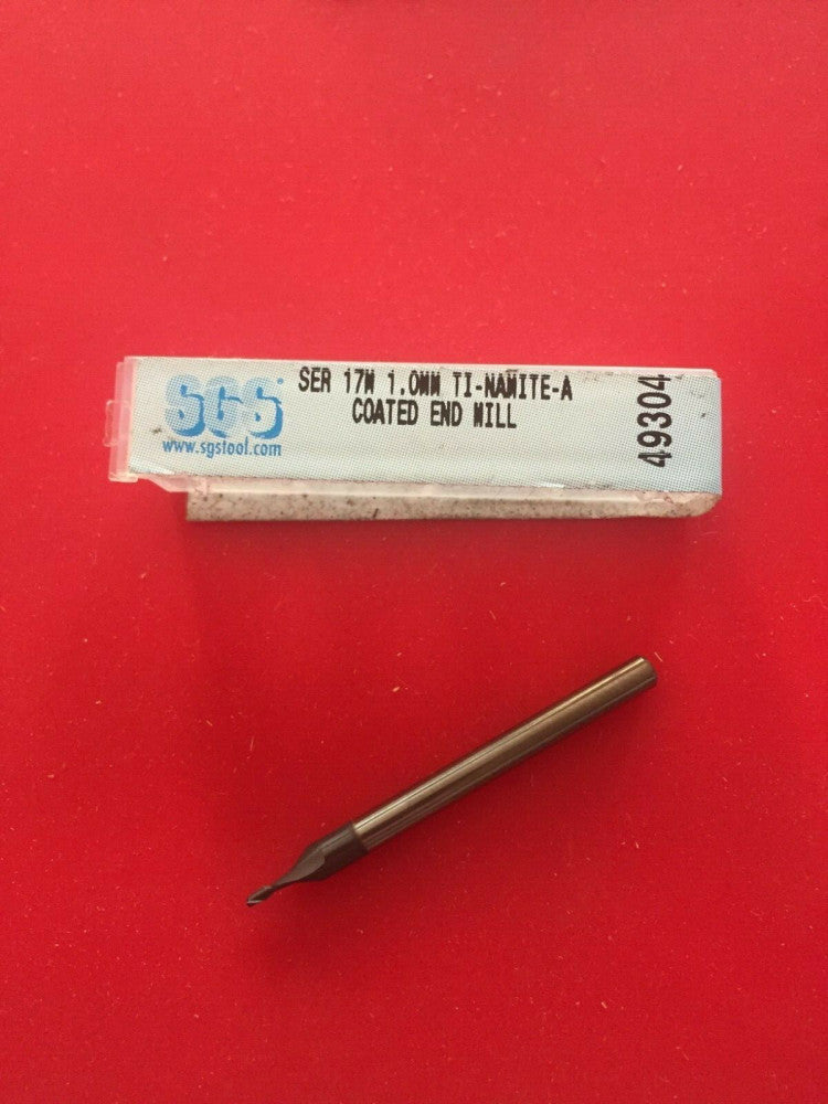 NEW SGS 49304 1mm Solid Carbide End Mill 2 Flute Square End AlTiN Coated