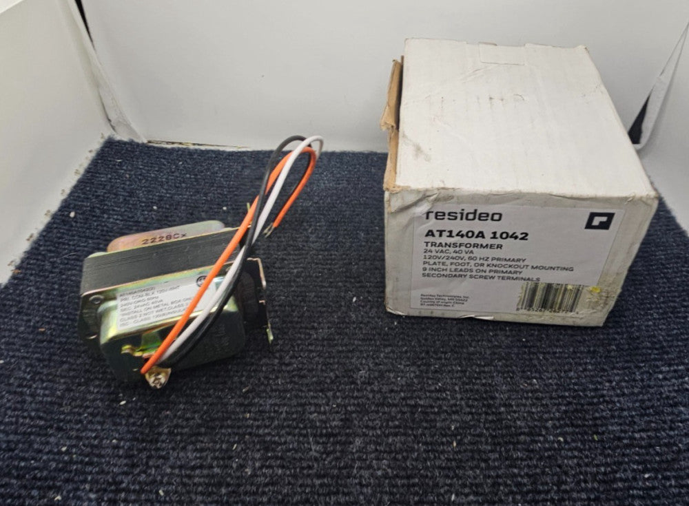 RESIDEO AT140A 1042: TRANSFORMER 24 VAC, 40 VA PLATE, FOOT, OR KNOCKOUT MOUNTING