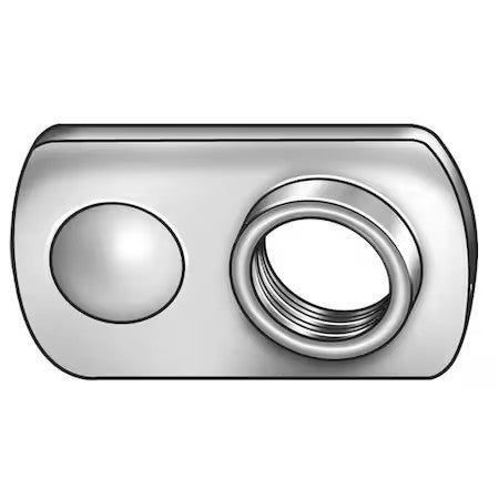 Zoro Select 1Lah9 Tab Weld Nut, 5/16"-18, Steel, 5/8 In Wd, 63/64 In Lg, 5/64