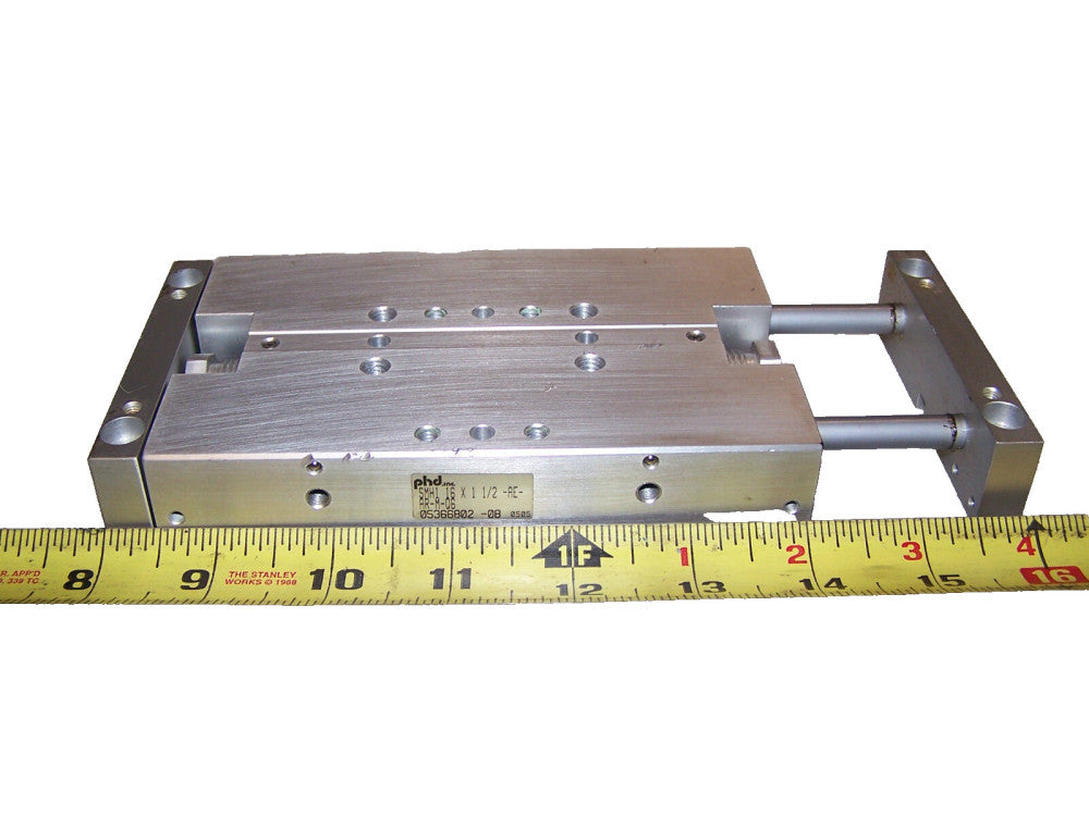 NEW PHD 1.5" STROKE DUAL GUIDED PNEUMATIC CYLINDER SMH1 16X1-1/2-AE-AR-M-Q6