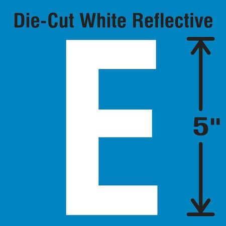 Stranco Dwr-5-E-5 Die-Cut Reflective Letter Label, E,Pk5