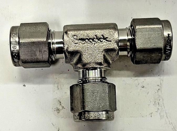 SWAGELOK UNION TEE VC3 44-400-3 STAINLESS STEEL 316 TUBE OD 1/4" UJ7 LENGTH