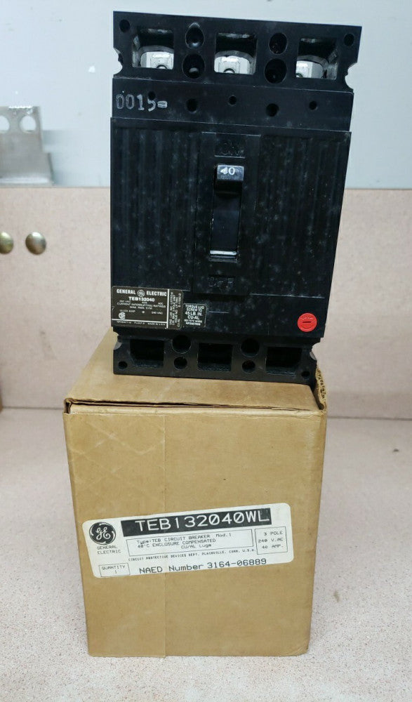 1) NEW TAKEOUT GE General Electric TEB132040WL Industrial Circuit Breaker 40A 3p
