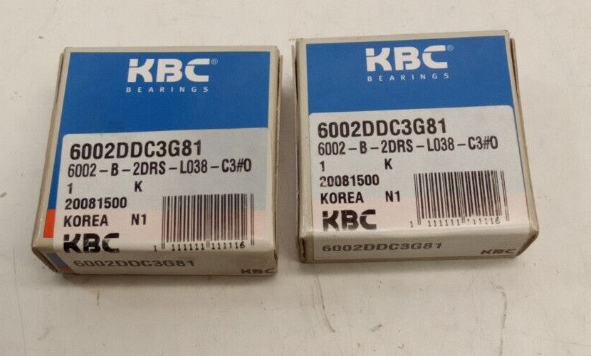 KBC 6002DDC3G81 Bearings 6002-B-2DRS-L038-C3 (Lot Of 2)