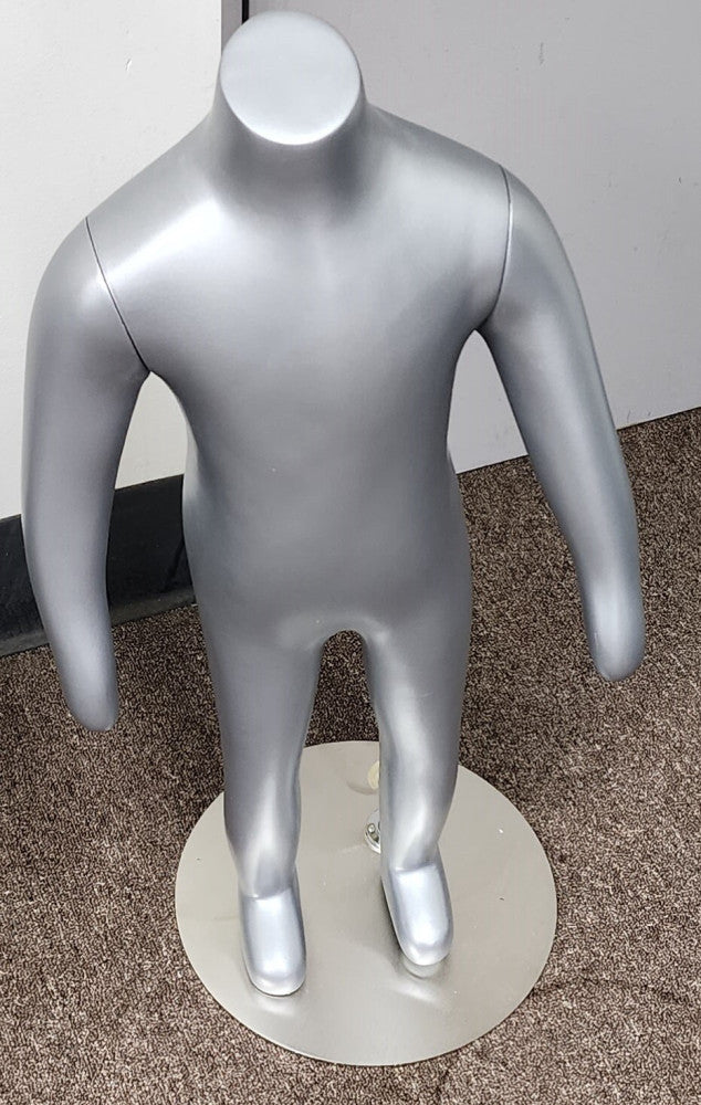 30” Toddler Headless Mannequin Magnetic Arms Torso Form Grey CP3L-LS-SN
