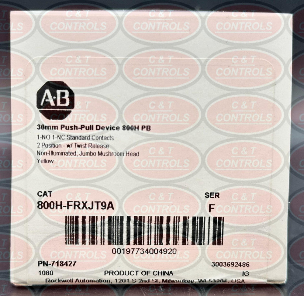 Allen Bradley 800H-FRXJT9A 2 Pos. Jumbo Pushbutton New In Box USA Stock