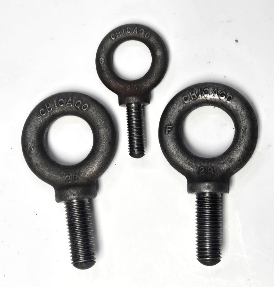 CHICAGO THREADED EYE BOLT ASSORTED SIZES- K 28 F 28 G 25 - *LOT OF 3*