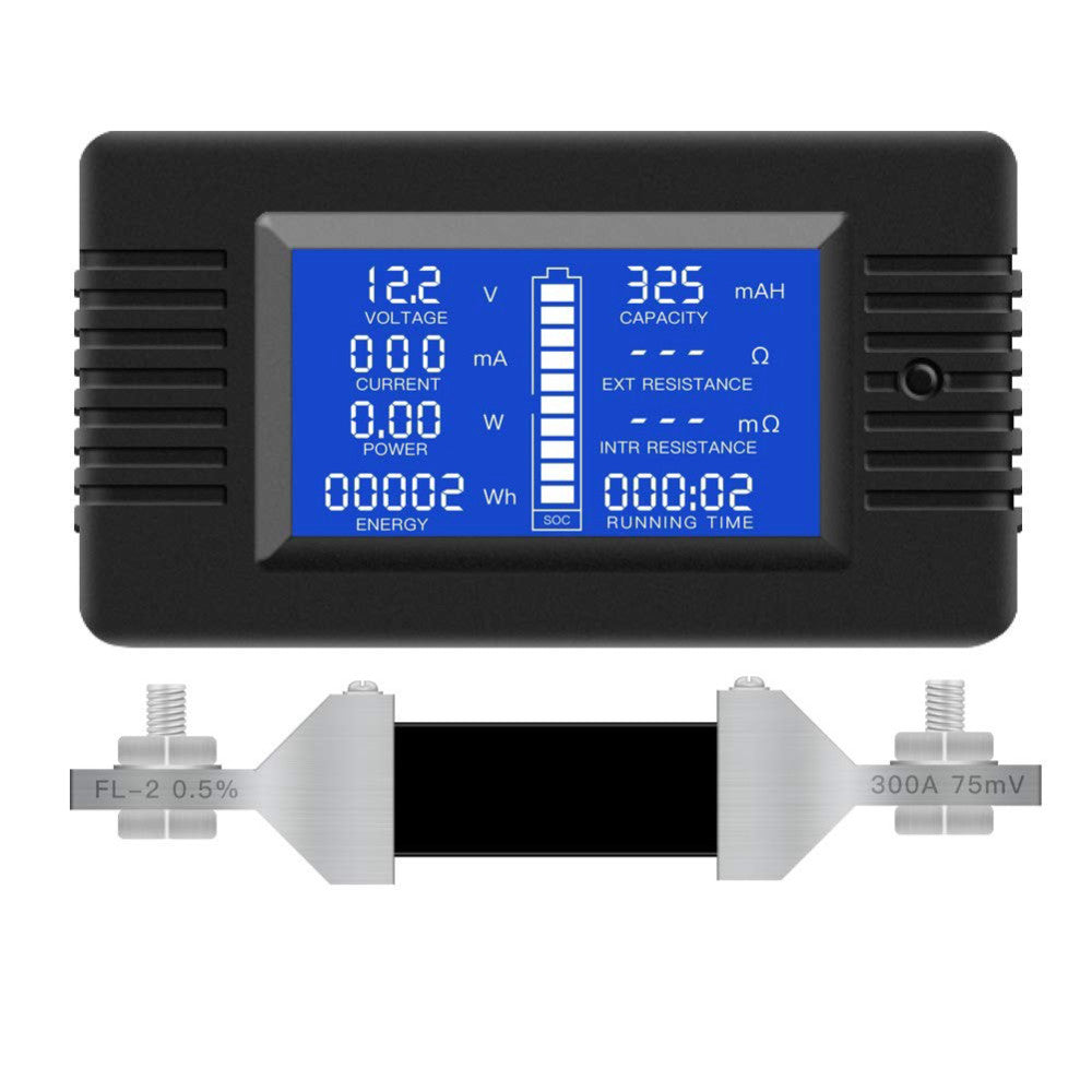 DC Multifunction Battery Monitor Meter,0-200V,0-300A (Widely Applied to 12V/2...