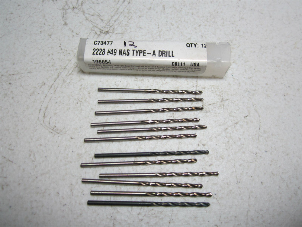 Cleveland (57319) #49 x 1" x 2" 2228 NAS Type A Drill Bit - Pack of 12