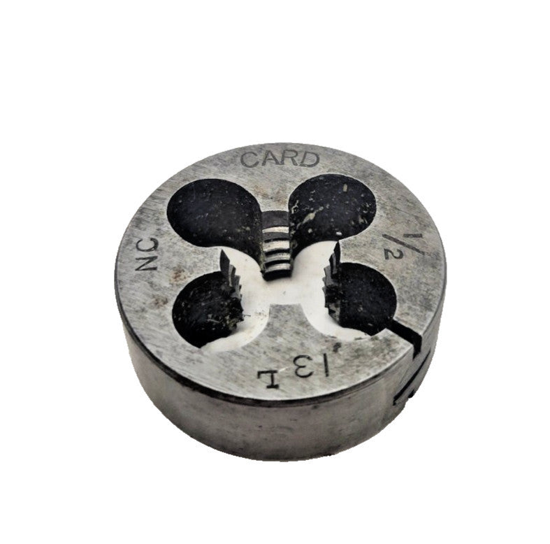 UNTHREADED 1/2"-13 THREADING DIE 1-1/2" OD 1/2" THICKNESS HSS CARD