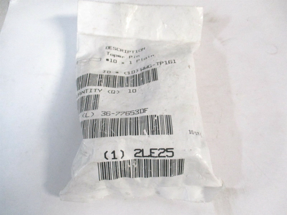 (WWG-TP161) #10 0.706" x 1" Low Carbon Steel Standard Taper Pin - Pack of 10