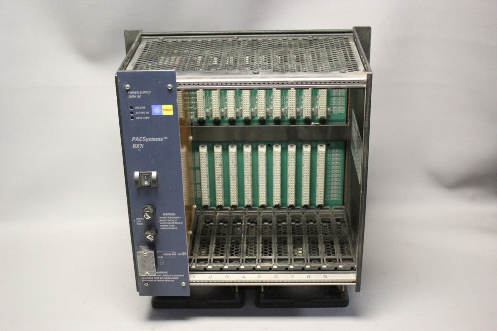 GE FANUC RX7i PLC RACK WITH POWER SUPPLY IC698PSA350C IC698CHS009A