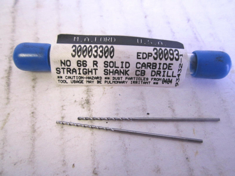 M.A. Ford (30093) #66 1/2" x 1-1/2" OAL Circuit Board Drill Bits - Lot of 2