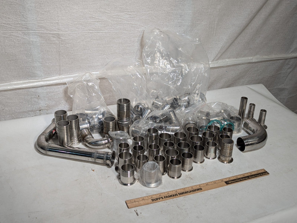 Large Lot of Stainless Steel Hose Barb Insert Tubing Barbed Fittings