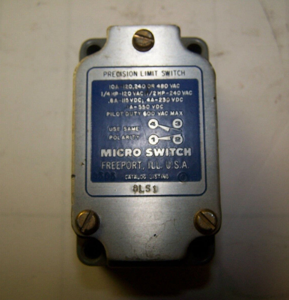 NEW MICRO SWITCH LIMIT SWITCH IOA 20/240/480 VAC 1/4HP 120 1/2HP 240V 8LS1
