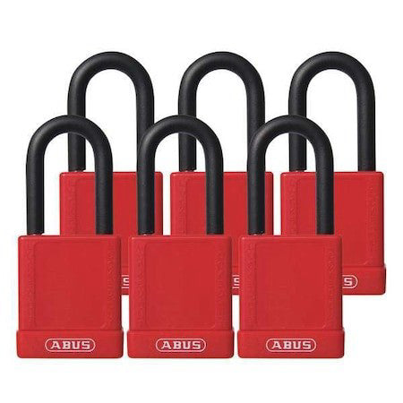 Abus 74/40 Kax6 Red Lockout Padlock,Ka,Red,1-3/4"H,Pk6