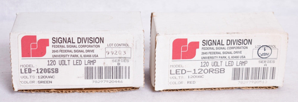 2 Count Federal Signal 120V Red Lamps LED-120RSB